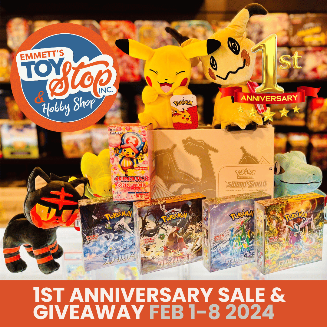 Celebrate Our First Anniversary!  Emmett's ToyStop