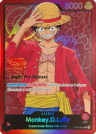 Monkey.D.Luffy (001) (ST01-001) - Super Pre-Release Starter Deck 1: Straw Hat Crew