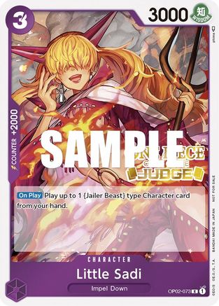 Little Sadi (Judge) (OP02-073) - One Piece Promotion Cards