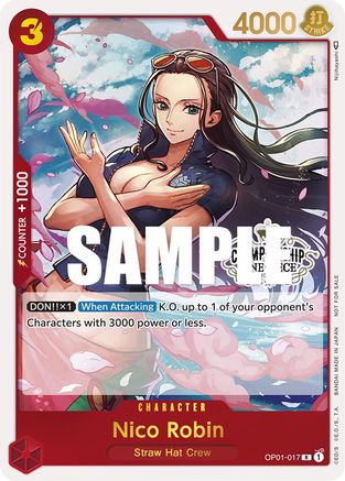Nico Robin (Store Championship Participation Pack) (OP01-017) - One Piece Promotion Cards