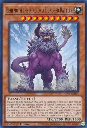 Behemoth the King of a Hundred Battles (DUNE-EN024) - Duelist Nexus 1st Edition