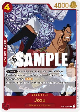 Jozu (Store Championship Participation Pack Vol. 2) (OP02-008) - One Piece Promotion Cards
