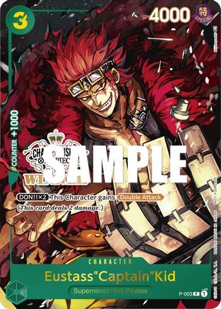 Eustass"Captain"Kid (Store Championship Vol. 2 Winner) (P-003) - One Piece Promotion Cards