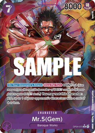 Mr.5 (Gem) (Alternate Art) (OP04-072) - Kingdoms of Intrigue