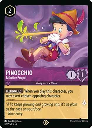 Pinocchio - Talkative Puppet (32) Cold Foil - Disney Lorcana Promo Cards