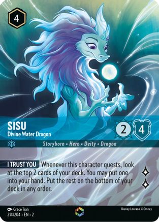 Sisu - Divine Water Dragon (Enchanted) (214/204) Holofoil - Rise of the Floodborn