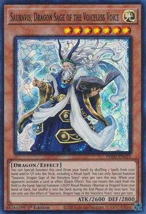 Sauravis, Dragon Sage of the Voiceless Voice (PHNI-EN021) - Phantom Nightmare 1st Edition