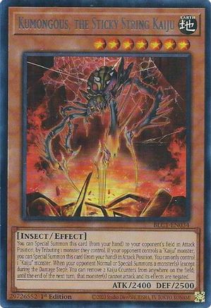 Kumongous, the Sticky String Kaiju (Silver) (BLC1-EN034) - Battles of Legend: Chapter 1 1st Edition