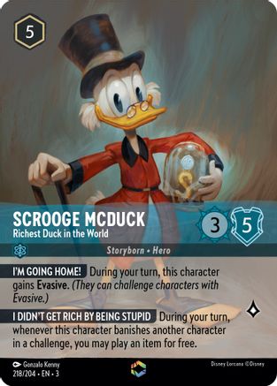 Scrooge McDuck - Richest Duck in the World (Enchanted) (218/204) Holofoil - Into the Inklands