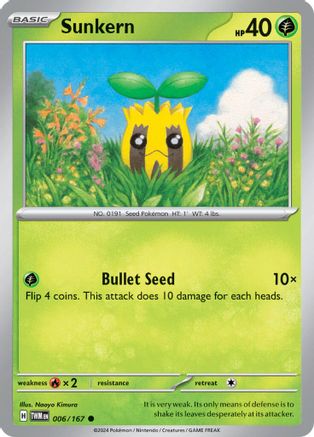 Sunkern 6/167 - SV06 Twilight Masquerade Holofoil inversé