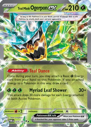 Masque Sarcelle Ogerpon ex 25/167 - SV06 Twilight Masquerade Holofoil