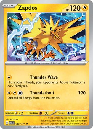 Zapdos 65/167 - SV06 Twilight Masquerade Holofoil inversé