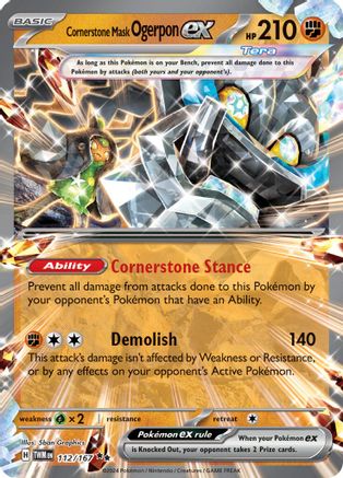 Masque de pierre angulaire Ogerpon ex 112/167 - SV06 Twilight Masquerade Holofoil