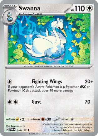 Swanna 140/167 - SV06 Twilight Masquerade Holofoil inversé