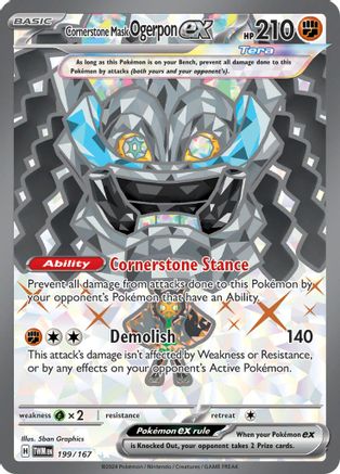 Masque de pierre angulaire Ogerpon ex 199/167 - SV06 Twilight Masquerade Holofoil