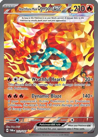 Masque Hearthflame Ogerpon ex 212/167 - SV06 Twilight Masquerade Holofoil