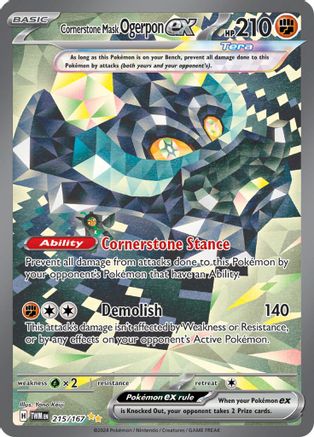 Masque de pierre angulaire Ogerpon ex 215/167 - SV06 Twilight Masquerade Holofoil