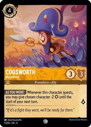 Cogsworth - Majordomo (5/204) Cold Foil - Ursulas Return