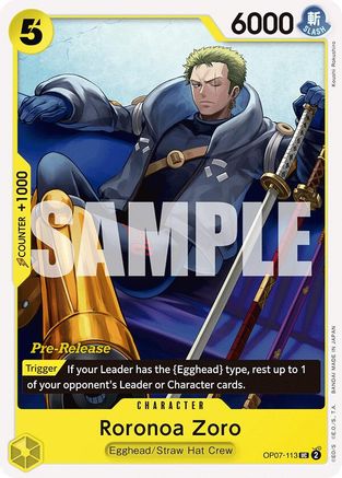 Roronoa Zoro (113) (OP07-113) - Cartes de pré-sortie 500 ans dans le futur