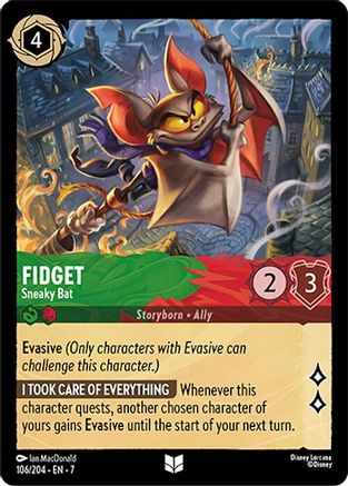 Fidget - Sneaky Bat (106/204) Cold Foil - Archazias Island