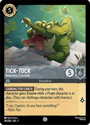 Tick-Tock - Relentless Crocodile (191/204) Cold Foil - Archazias Island