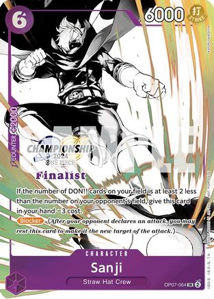 Sanji (Championship 2024 Finalist Card Set Vol. 2) (OP07-064) - One Piece Promotion Cards