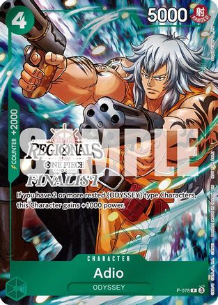Adio (Regional Finalist Card Set 2025 Vol.1) (P-078) - One Piece Promotion Cards