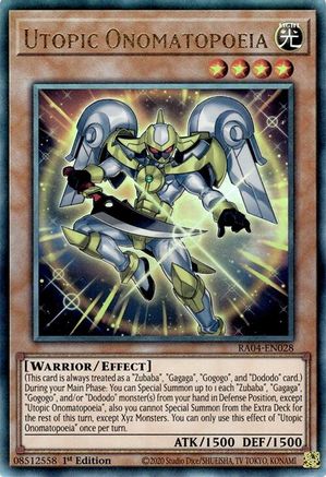 Utopic Onomatopoeia (Ultimate Rare) (RA04-EN028) - Quarter Century Stampede 1st Edition