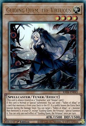 Guiding Quem, the Virtuous (Ultimate Rare) (RA04-EN043) - Quarter Century Stampede 1st Edition