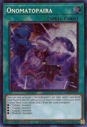 Onomatopaira (Secret Rare) (RA04-EN089) - Quarter Century Stampede 1st Edition
