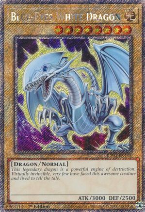 Blue-Eyes White Dragon (7th Art) (Platinum Secret Rare) (RA04-EN108) - Quarter Century Stampede 1st Edition