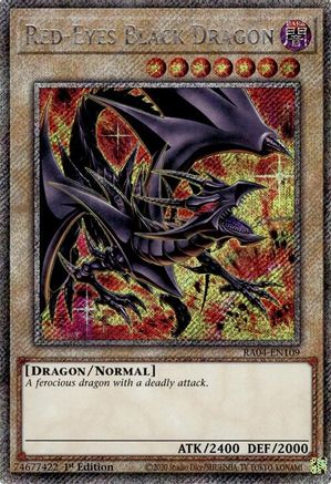 Red-Eyes Black Dragon (8th Art) (Platinum Secret Rare) (RA04-EN109) - Quarter Century Stampede 1st Edition
