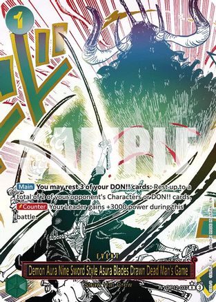 Demon Aura Nine Sword Style Asura Blades Drawn Dead Man's Game (Alternate Art) (OP12-037) - Legacy of the Master