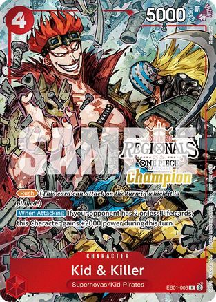 Kid & Killer (Offline Regional Champion Card Set 2025 Vol.2) (EB01-003) - One Piece Promotion Cards