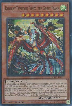 Radiant Typhoon Fonix, the Great Flame (DOOD-EN017) - Doom of Dimensions 1st Edition