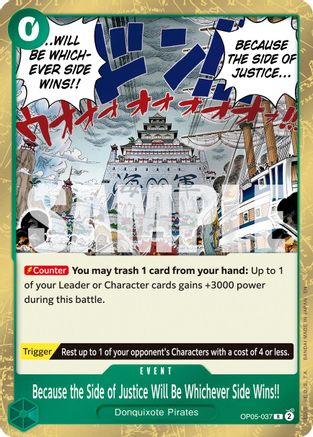 Because the Side of Justice Will Be Whichever Side Wins!! (Reprint) (OP05-037) - Premium Booster -The Best- Vol. 2
