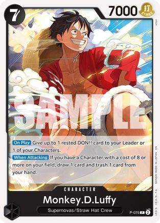 Monkey.D.Luffy - P-075 (Pirate Foil) (P-075) - Premium Booster -The Best- Vol. 2