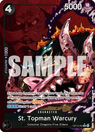 St. Topman Warcury (Alternate Art) (OP13-089) - Carrying On His Will