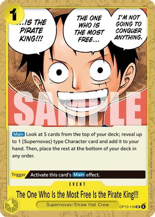 The One Who Is the Most Free Is the Pirate King!!! (OP13-116) - Carrying On His Will