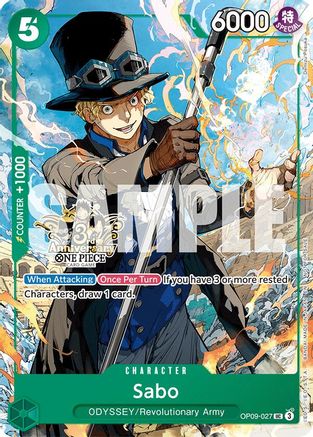 Sabo - OP09-027 (3rd Anniversary Tournament 3 Brothers Pack (OP09-027) - Carrying On His Will: 3rd Anniversary Tournament Cards