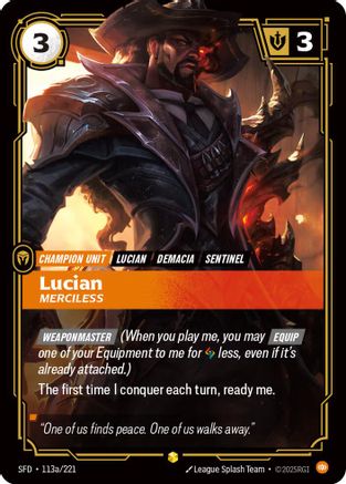 Lucian - Merciless (Alternate Art) (113a/221) - Spiritforged Foil