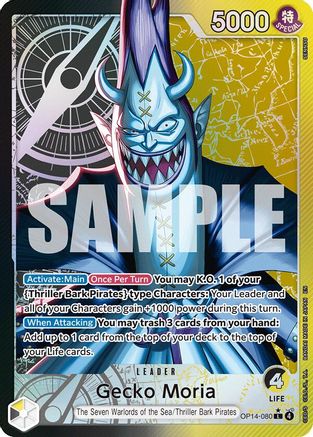 Gecko Moria - OP14-080 (Alternate Art) (OP14-080) - The Azure Sea's Seven