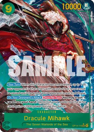 Dracule Mihawk - OP14-119 (Alternate Art) (OP14-119) - The Azure Sea's Seven