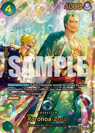 Roronoa Zoro - PRB02-006 (SP) (Alternate Art) (PRB02-006) - The Azure Sea's Seven