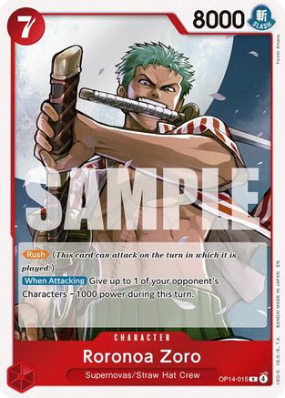 Roronoa Zoro - OP14-015 (OP14-015) - The Azure Sea's Seven