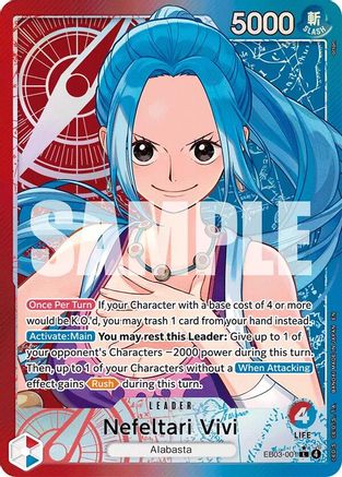Nefeltari Vivi - 001 (Alternate Art) (EB03-001) - Extra Booster: One Piece Heroines Edition