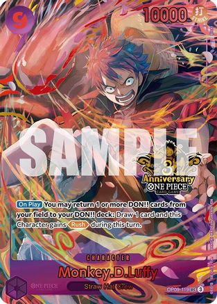 Monkey.D.Luffy (Japanese Version 3rd Anniversary Set) (OP09-119) - One Piece Promotion Cards