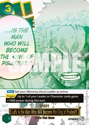 Luffy Is the Man Who Will Become the King of Pirates!!! (Japanese Version 3rd Anniversary Set) (OP12-039) - One Piece Promotion Cards