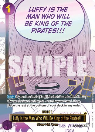 Luffy Is the Man Who Will Be King of the Pirates!!! (Japanese Version 3rd Anniversary Set) (OP12-079) - One Piece Promotion Cards