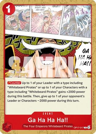 Ga Ha Ha Ha!! (OP17-017) - The World's Strongest Warriors Release Event Cards
